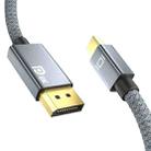 Mini&#160;DP Male to 8K DisplayPort 1.4 Male HD Braided Adapter Cable, Cable Length: 2m - 1