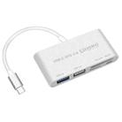 COMBO T-693 5 in 1 USB-C / Type-C to SD / TF / Micro SD Card Slot + USB 3.0 + USB 2.0Ports OTG HUB Card Reader(Silver) - 1