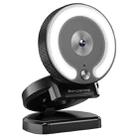 Landshine 90 Degree Wide-angle 2K USB Autofocus Computer Live Beauty HD Camera with Ring Light - 1