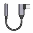 TA14 USB-C / Type-C Male to 3.5mm Audio Female Elbow Earphone Adapter (Grey) - 1