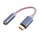 TA12-R2 USB-C / Type-C Male to 3.5mm Audio Female Single Crystal Copper Braid Earphone Adapter (Grey) - 1