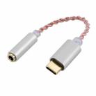 TA12-R2 USB-C / Type-C Male to 3.5mm Audio Female Single Crystal Copper Braid Earphone Adapter (Silver) - 1