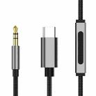 TA131-R1 USB-C / Type-C Male to 3.5mm AUX Male Earphone Adapter Cable with Wire Control, Cable Length: 1.2m (Grey) - 1