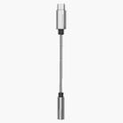 TA11-R1 USB-C / Type-C Male to 3.5mm Audio Female TPE Braid Earphone Adapter (Grey) - 1