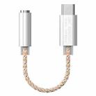 TA12-R2 USB-C / Type-C Male to 3.5mm Audio Female 8-strand Single Crystal Copper Braid Earphone Adapter(Copper + Silver) - 1