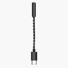 TA12-R USB-C / Type-C Male to 3.5mm Audio Female Single Crystal Copper Braid Earphone Adapter (Black) - 1