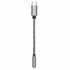 TA12-R2 USB-C / Type-C Male to 3.5mm Audio Female Single Crystal Copper Braid Earphone Adapter(Grey) - 1