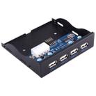 3.5 inch Floppy Expansion Bay Front Panel 4 Ports USB 2.0 HUB  Adapter Connector(Black) - 3