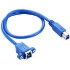 50cm USB 3.0 B Female to B Male Connector Adapter Data Cable for Printer / Scanner(Blue) - 1