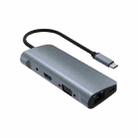 9 in 1 RJ45 + PD + SD/TF + USB 3.0 x 2 + HDMI + VGA + Audio to USB-C / Type-C HUB Adapter - 1