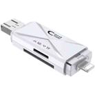 ADS-208 8 Pin+USB+Micro USB Multi-function Card Reader (Silver) - 1