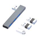 889R USB Male to Dual USB 2.0+USB 3.0 Female Adapter(Silver) - 1