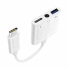 3 in 1 USB-C / Type-C Male to Type-C + USB + 3.5mm Female OTG Adapter - 1