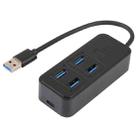 BYL-1901U 5 in 1 USB to USB3.0x4+USB-C / Type-C HUB Adapter - 1