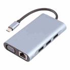 BYL-2111U3 7 in 1 USB-C / Type-C to USB Docking Station HUB Adapter (Silver) - 1