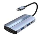 BYL-2106 7 in 1 USB-C / Type-C to USB Docking Station HUB Adapter (Silver) - 1