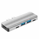 YG-2102 5 in 1 Dual USB-C / Type-C to USB Docking Station HUB Adapter (Silver) - 1