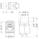 CAT7 Module Class 7 Zinc Alloy Shield Mother Block 1208XHC7 - 7