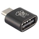 ENKAY Hat-Prince HC-7 Mini Aluminum Alloy USB 2.0 Female to USB-C / Type-C 3.1 Male Port Connector OTG Adapter(Black) - 1