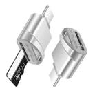 USB-C / Type-C 3.1 to Micro SD Card (TF Card) Reader Adapter(Silver) - 1