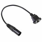 3-pin XLR Male to RJ45 Female Ethernet LAN Network Extension Cable, Cable Length: 30cm (Black) - 1