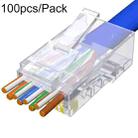 100pcs Cat6e Unshielded Pass Through RJ45 Connector Modular Plug - 1