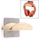 Square Stainless Steel Patch + Solid Wood Wall-mounted Headset Holder - 1