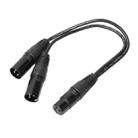 30cm 3 Pin XLR CANNON 1 Female to 2 Male Audio Connector Adapter Cable for Microphone / Audio Equipment(Black) - 1