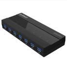 ORICO H727RK-U3 ABS High Speed 7 Ports USB 3.0 HUB with 12V Power Adapter for Laptops / Smartphones(Black) - 2