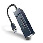15101 5 in 1 USB3.0 to 3 x USB + SD / TF Card Reader HUB Adapter (Blue) - 1