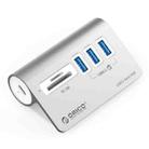 ORICO M3UT3 3-port USB 3.2 HUB with Card Reader (Silver) - 1