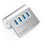 ORICO M3U4 Aluminum Alloy 4-Port USB 3.2 Gen1 5Gbps HUB (Silver) - 1