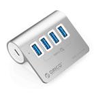 ORICO M3U4 Aluminum Alloy 4-Port USB 3.2 Gen1 10Gbps HUB (Silver) - 1