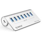 ORICO M3U7 Aluminum Alloy 7-Port USB 3.2 Gen1 5Gbps HUB with 0.5m Cable(Silver) - 1