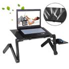 Portable 360 Degree Adjustable Foldable Aluminium Alloy Desk Stand with Mouse Pad for Laptop / Notebook, without CPU Fans(Black) - 1