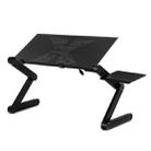 Portable 360 Degree Adjustable Foldable Aluminium Alloy Desk Stand with Mouse Pad for Laptop / Notebook, without CPU Fans(Black) - 2