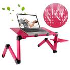 Portable 360 Degree Adjustable Foldable Aluminium Alloy Desk Stand with Mouse Pad for Laptop / Notebook, without CPU Fans(Magenta) - 1