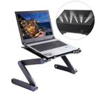 Portable 360 Degree Adjustable Foldable Aluminium Alloy Desk Stand for Laptop / Notebook, without CPU Fans & Mouse Pad(Black) - 1