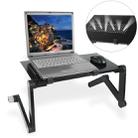 Lengthen Portable 360 Degree Adjustable Foldable Aluminium Alloy Desk Stand for Laptop / Notebook, without CPU Fans & Mouse Pad(Black) - 1