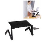 Portable 360 Degree Adjustable Foldable Aluminium Alloy Desk Stand with Double CPU Fans & Mouse Pad for Laptop / Notebook, Desk Size: 420mm x 260mm (Black) - 1