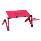 Portable 360 Degree Adjustable Foldable Aluminium Alloy Desk Stand with Double CPU Fans & Mouse Pad for Laptop / Notebook, Desk Size: 420mm x 260mm (Red) - 2