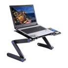 Portable 360 Degree Adjustable Foldable Aluminium Alloy Desk Stand with Double CPU Fans & Mouse Pad for Laptop / Notebook, Desk Size: 420mm x 260mm (Red) - 5