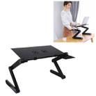 Portable 360 Degree Adjustable Foldable Aluminium Alloy Desk Stand with Double CPU Fans & Mouse Pad for Laptop / Notebook, Desk Size: 480mm x 260mm(Black) - 1