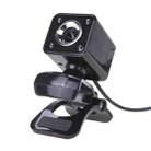 A862 360 Degree Rotatable 480P WebCam USB Wire Camera with Microphone & 4 LED lights for Desktop Skype Computer PC Laptop, Cable Length: 1.4m - 3