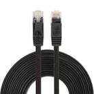 7.6m CAT6 Ultra-thin Flat Ethernet Network LAN Cable, Patch Lead RJ45 (Black) - 1