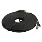 7.6m CAT6 Ultra-thin Flat Ethernet Network LAN Cable, Patch Lead RJ45 (Black) - 2