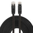 10m CAT6 Ultra-thin Flat Ethernet Network LAN Cable, Patch Lead RJ45 (Black) - 1