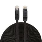 15m CAT6 Ultra-thin Flat Ethernet Network LAN Cable, Patch Lead RJ45 (Black) - 1