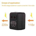 110V to 220V 50W AC Power Socket Adapter,  EU/US Plug to US Plug(Black) - 4