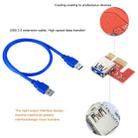 USB 3.0 PCI-E Express 1x to 16x PCI-E Extender Riser Card Adapter 15 Pin SATA Power with USB Cable - 8